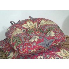 William Morris Crimson Strawberry Thief Piped Seat Pads - Prices start for 2